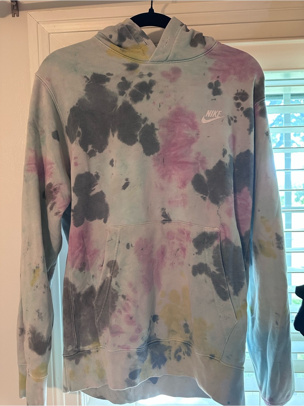Nike Tie-Dye Hoodie - Pastel Pink, Gray, Blue